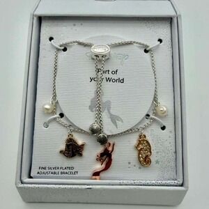 Disney x BaubleBar The Little Mermaid Ariel Charm Bracelet - Gold Tone - NWT